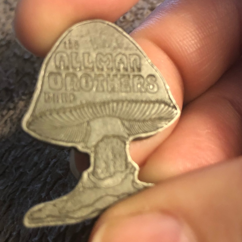 -1992 Allman Brothers Band Silver Mushroom Pin-107A $25 or $20 w/offer
